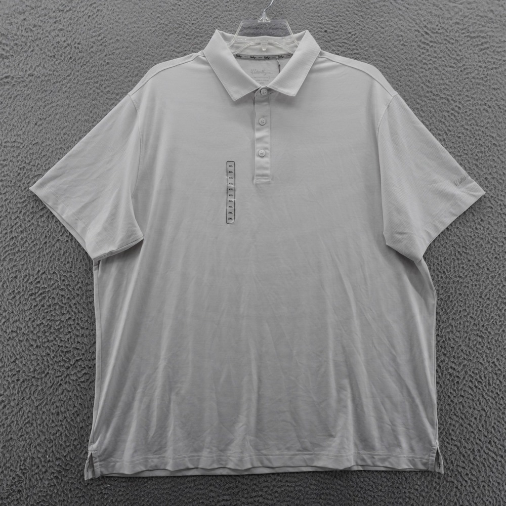 Walter Hagen Performance Golf Polo Shirt Mens XXL Pure White Gray‎ UPF 50 NWT